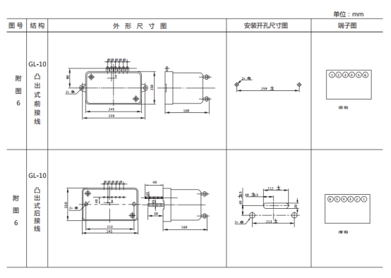 GL-13/10過流繼電器外形結構及安裝尺寸圖片 GL-13/10過流繼電器外形結構及安裝尺寸圖片
